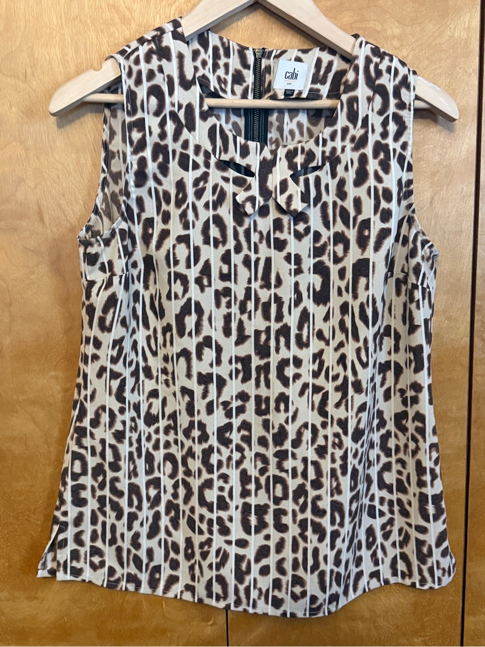 Leopard Print Sleeveless Blouse Women size Small